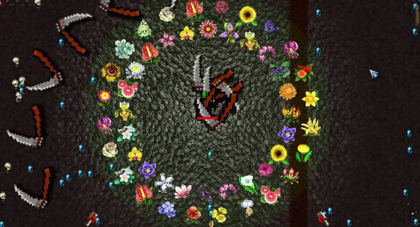 Staying in the Ring of Flowers to unlock Gains Boros in Vampire Survivors