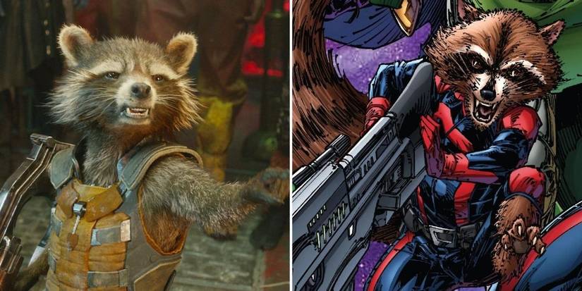Rocket Racoon MCU vs Comics design