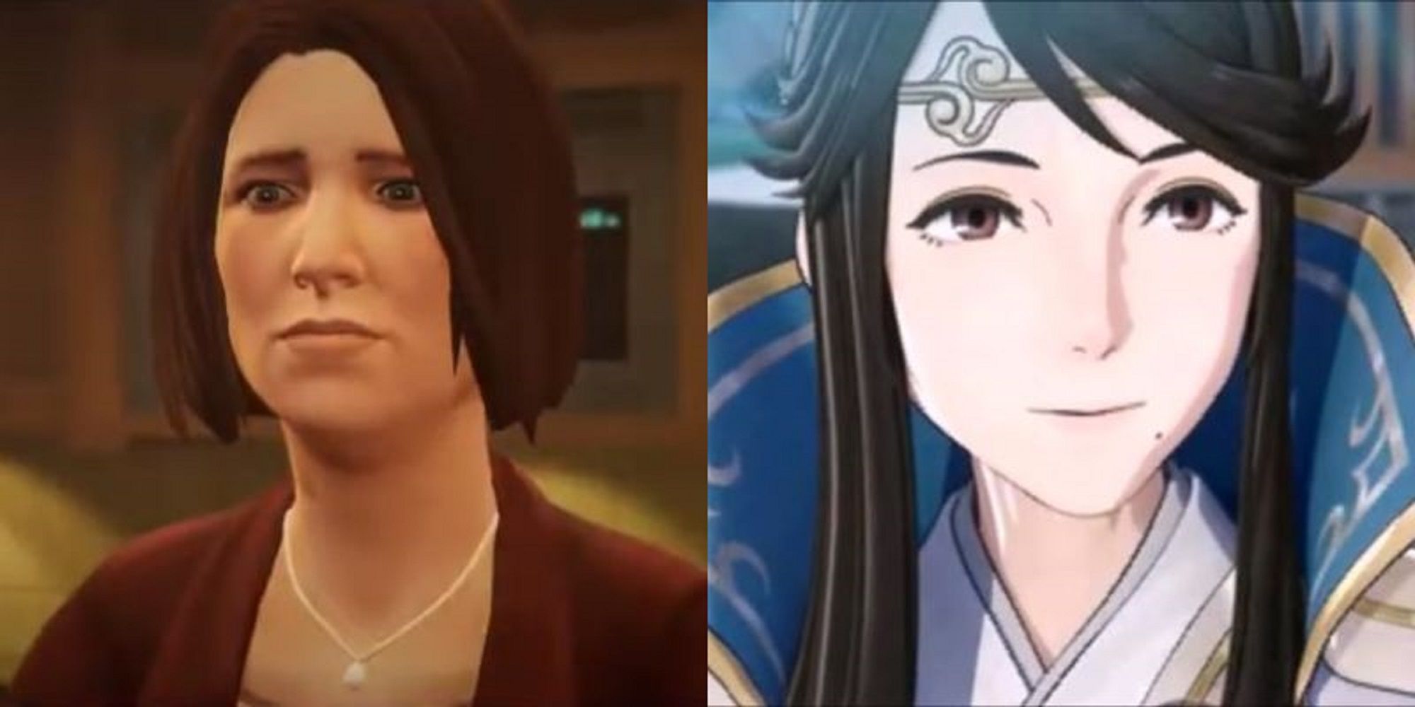 Split image of Rose Amber from Life is Strange: Before the Storm and Mikoto from Fire Emblem Fates