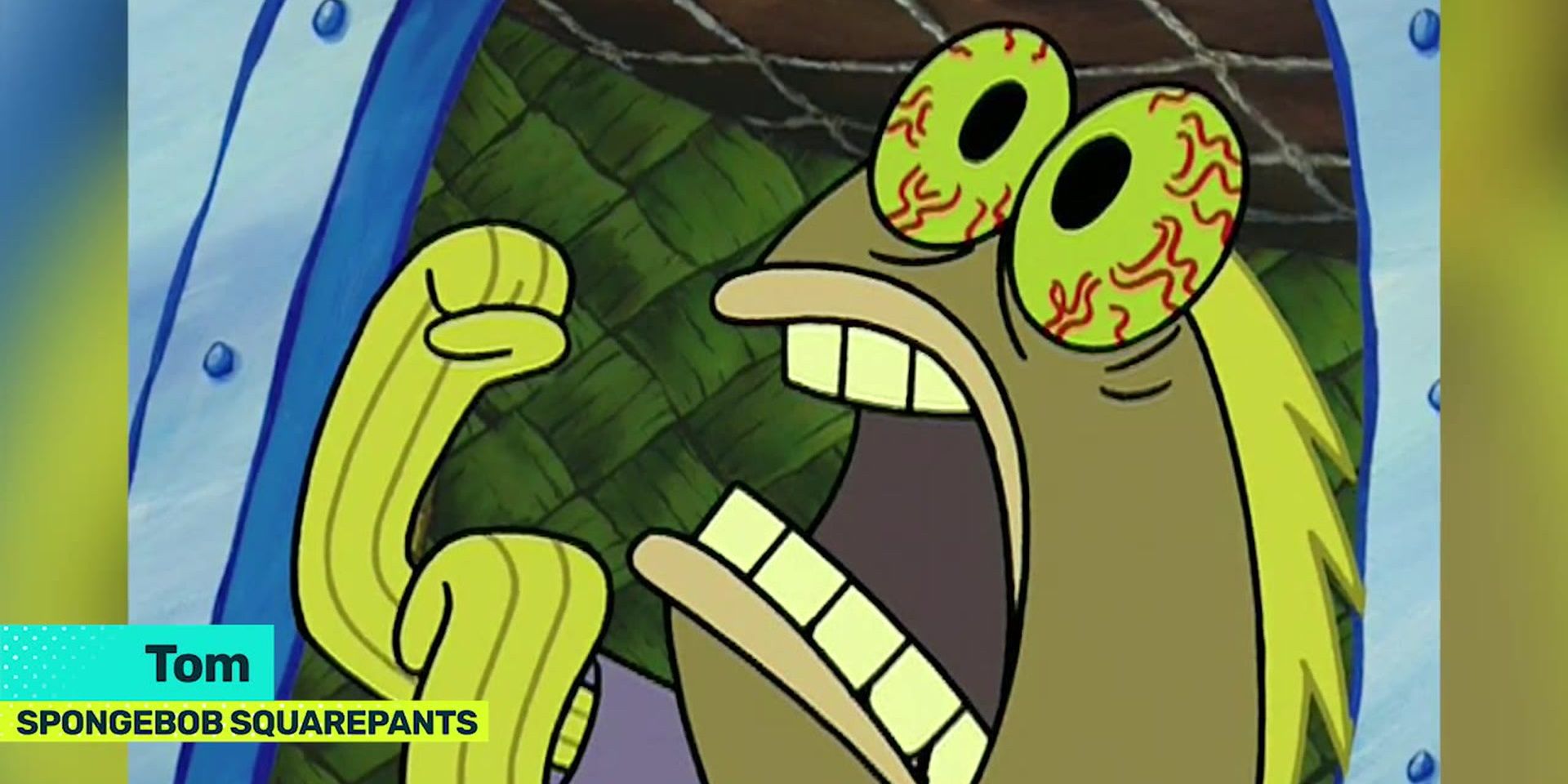 Screaming Chocolate Guy with eyes bulging. Image source: Encyclopedia SpongeBobia
