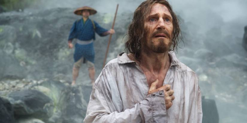 Liam Neeson as father Ferreira in Silence