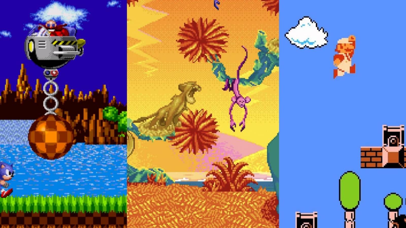 sonic and Tails running inSonic the Hedgehog , Simba in The Lion King , Mario in Super Mario Bros. video games