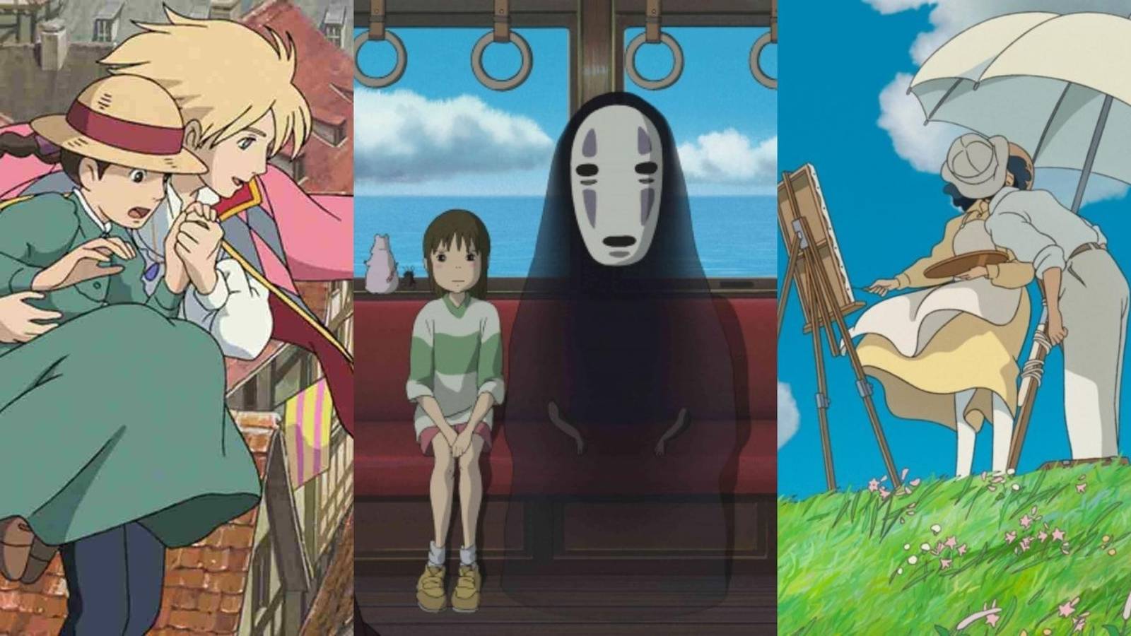 Sophie and Howl in Howl's Moving Castle, Chirio and No Face in Spirited Away, Nahoko and Jiro in The Wind Rises 