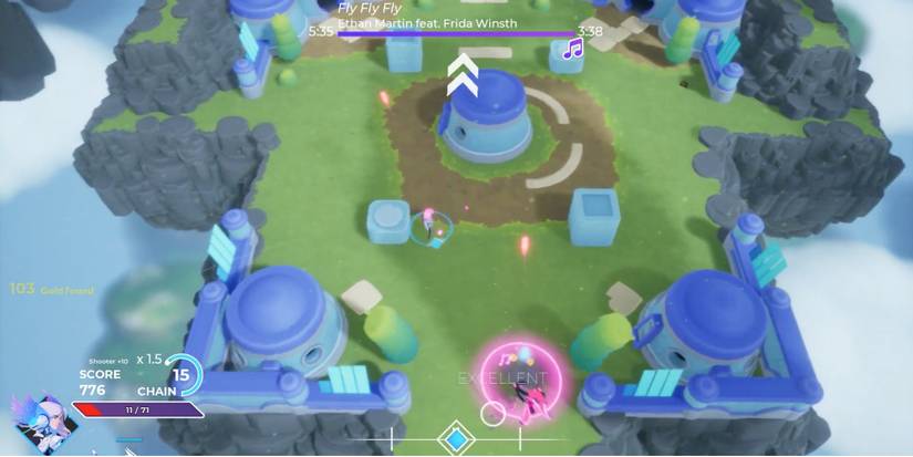 Soundfall - Build the Chain meter - Player gets a 1.5x bonus from chain attacks