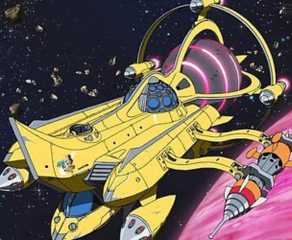 The Aloha Oe spaceship in Space Dandy