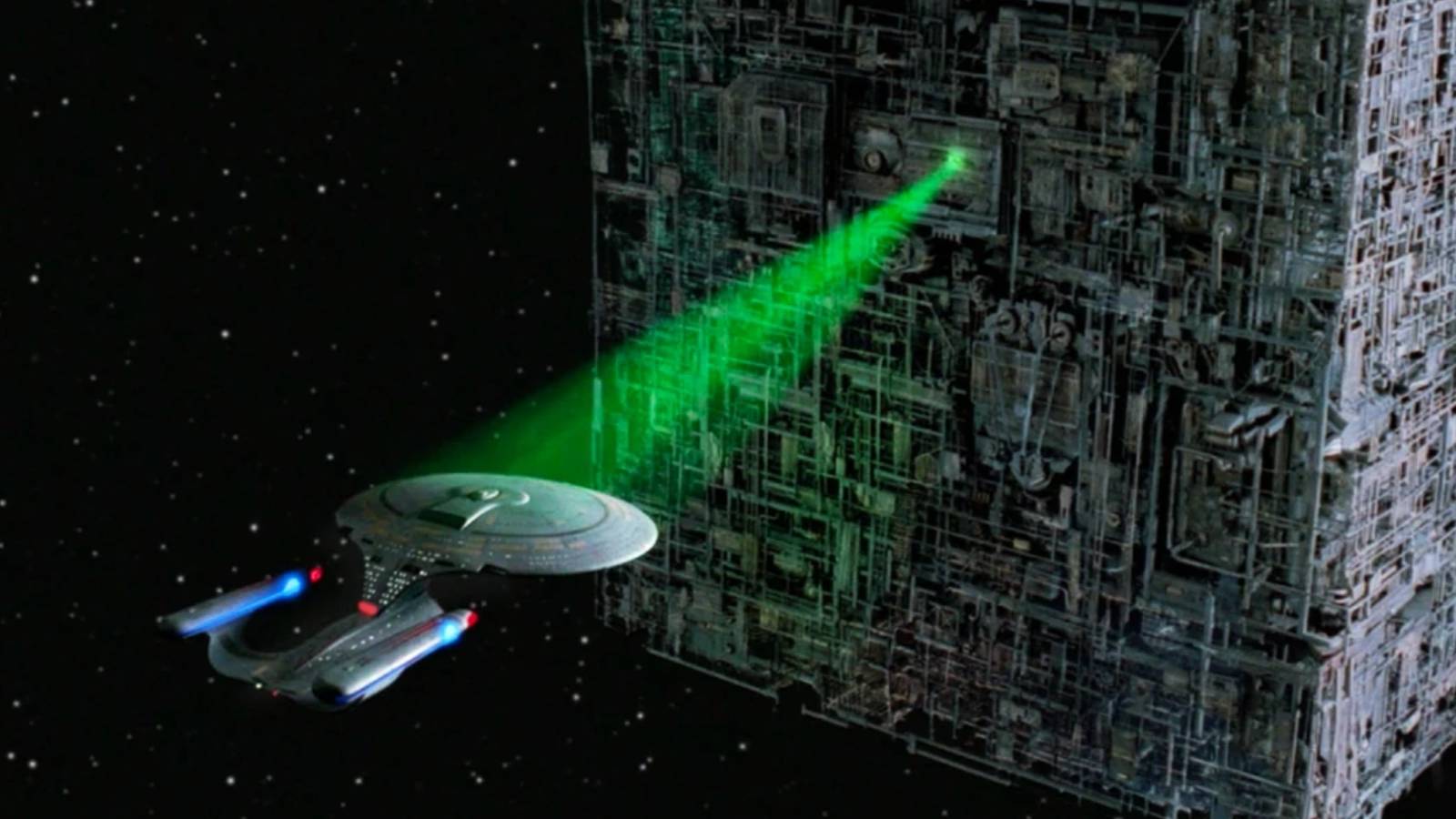 Star Trek borg attacking ship