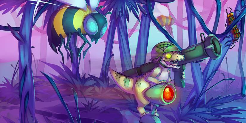 Starbound Official Wallpaper Lizard Wheelie Cropped