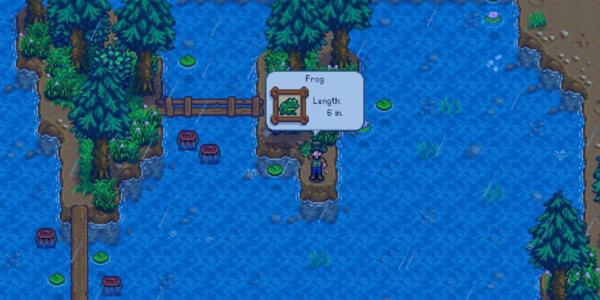 Stardew Valley Expanded player catches frog