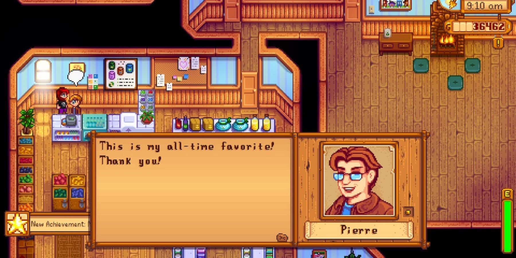 Stardew Valley Pierre Happy To Receive A Gift