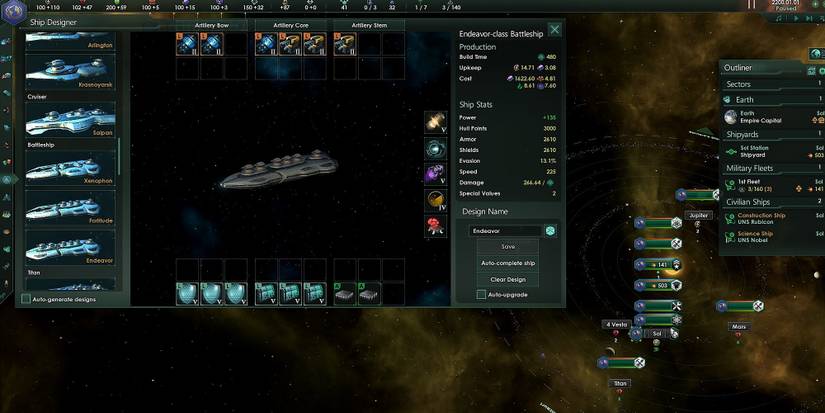 Stellaris Artillery Battleship Ship Design