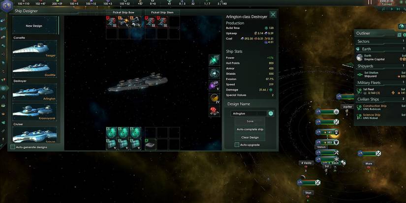 Stellaris Flak Destroyer Ship Design