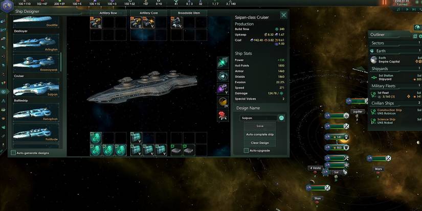 Stellaris Heavy Cruiser Ship Design