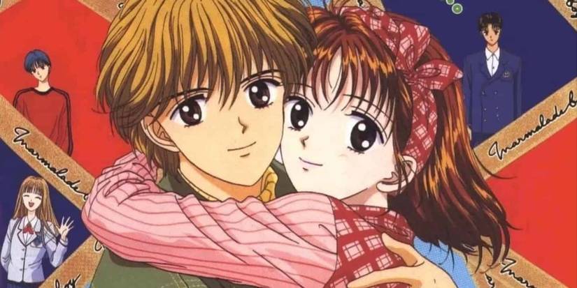 Two characters hugging in Marmalade Boy