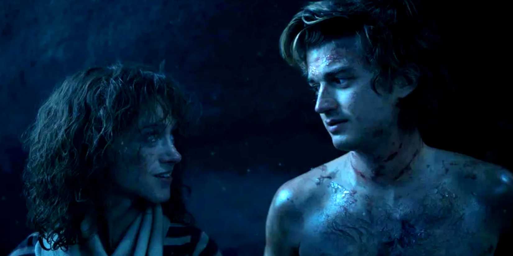 Nancy and Steve in the Upside Down in Stranger Things Season 4