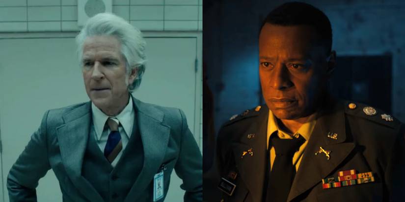 Split image of Dr. Brenner and Lt. Colonel Jack Sullivan in season 4 of Stranger Things