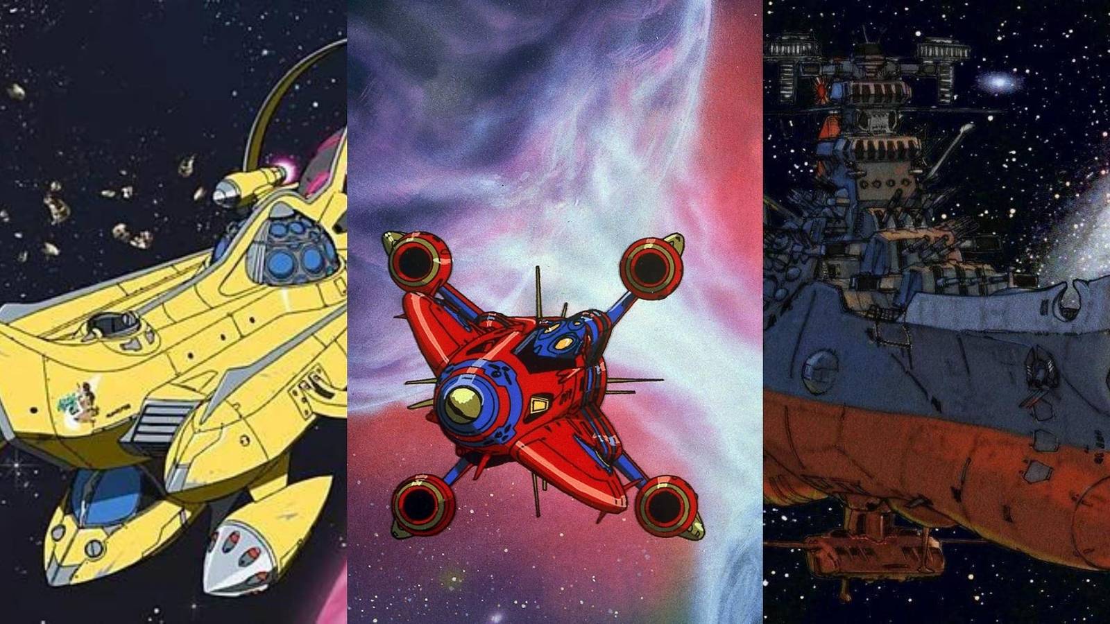 The Aloha Oe in Space Dandy, Outlaw Star in Outlaw Star, Yamato in Star Blazers