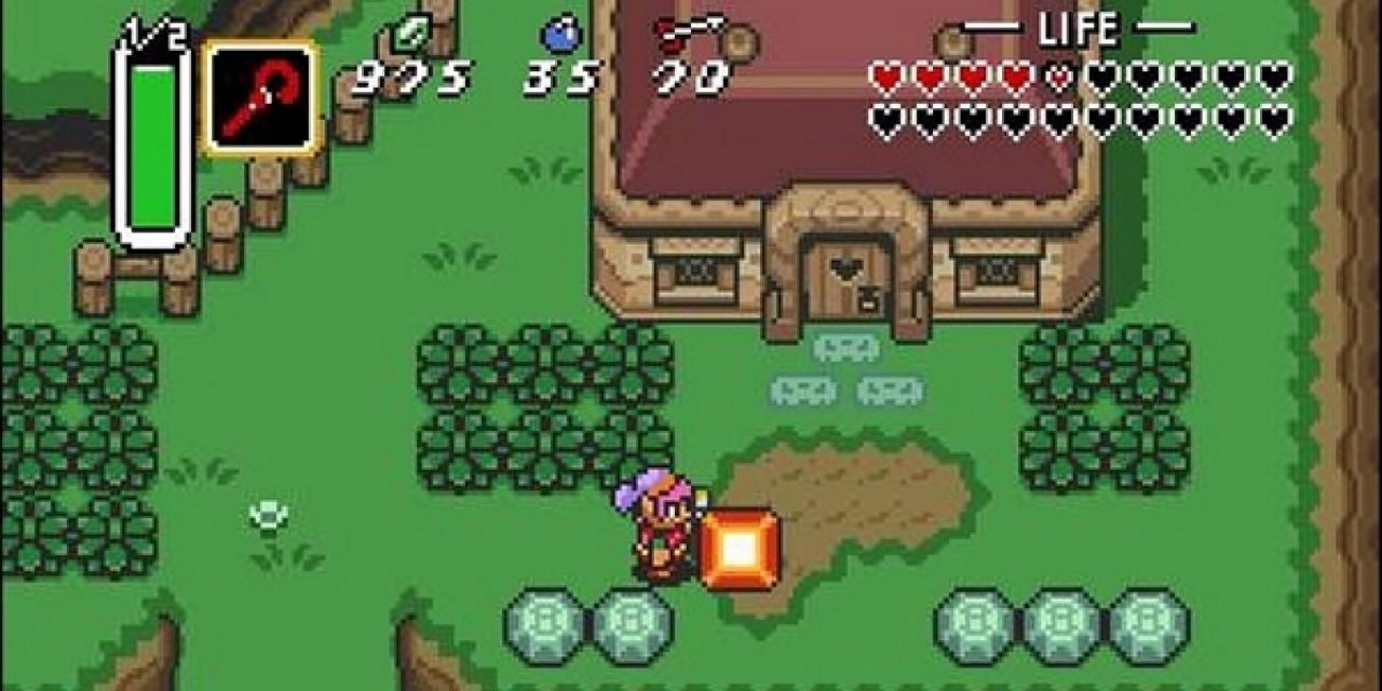 Zelda fighting in The Legend of Zelda A Link to the Past video game