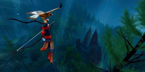 archer and eagle in The Pathless