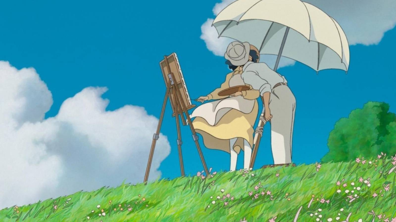 Jiro kissing Nahoko in The Wind Rises