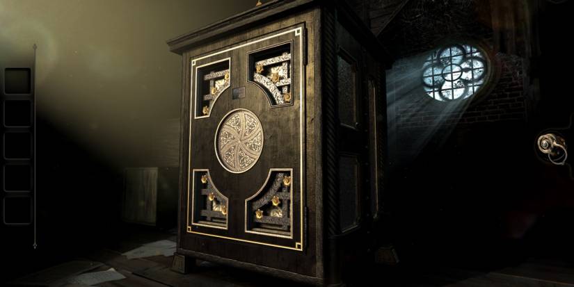 A cabinet before it is unlocked in The Room