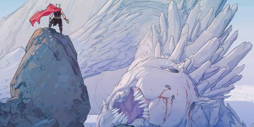 Thor finds Falligar the Behemoth slain in Thor God Of Thunder Issue3