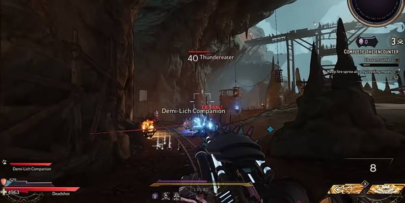 Tiny Tina Wonderlands Blue Cake shock weapon shock at enemy in cave