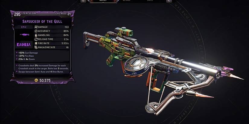 Tiny Tina Wonderlands Sapsucker stats