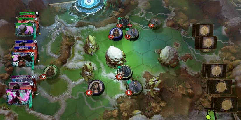 Trials Of Fire - Sample Of The Combat Screen With Cards On Left Side