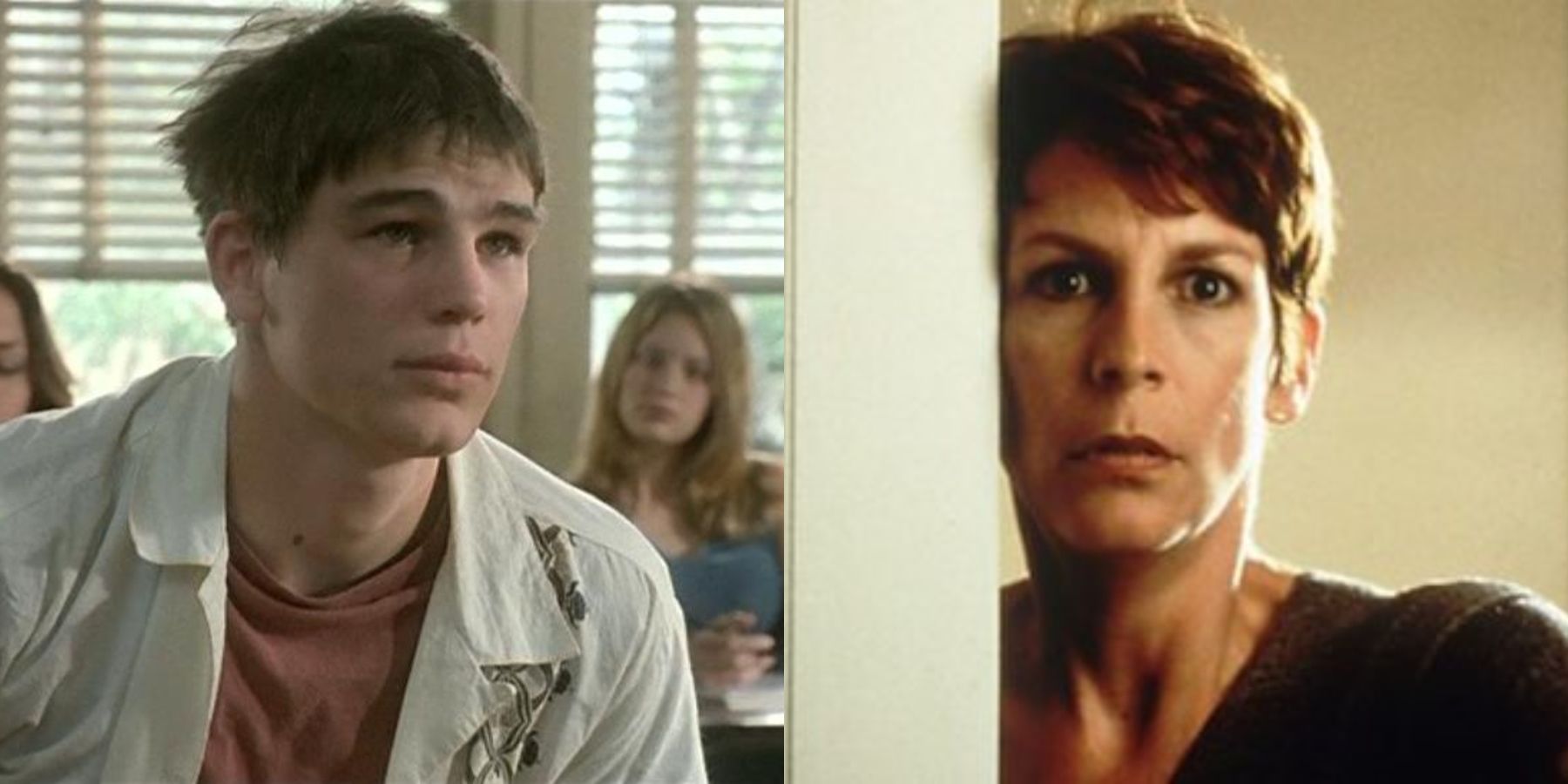 Split image of Josh Harnett in The Faculty and Jamie Lee Curtis in Halloween H20: 20 Years Later
