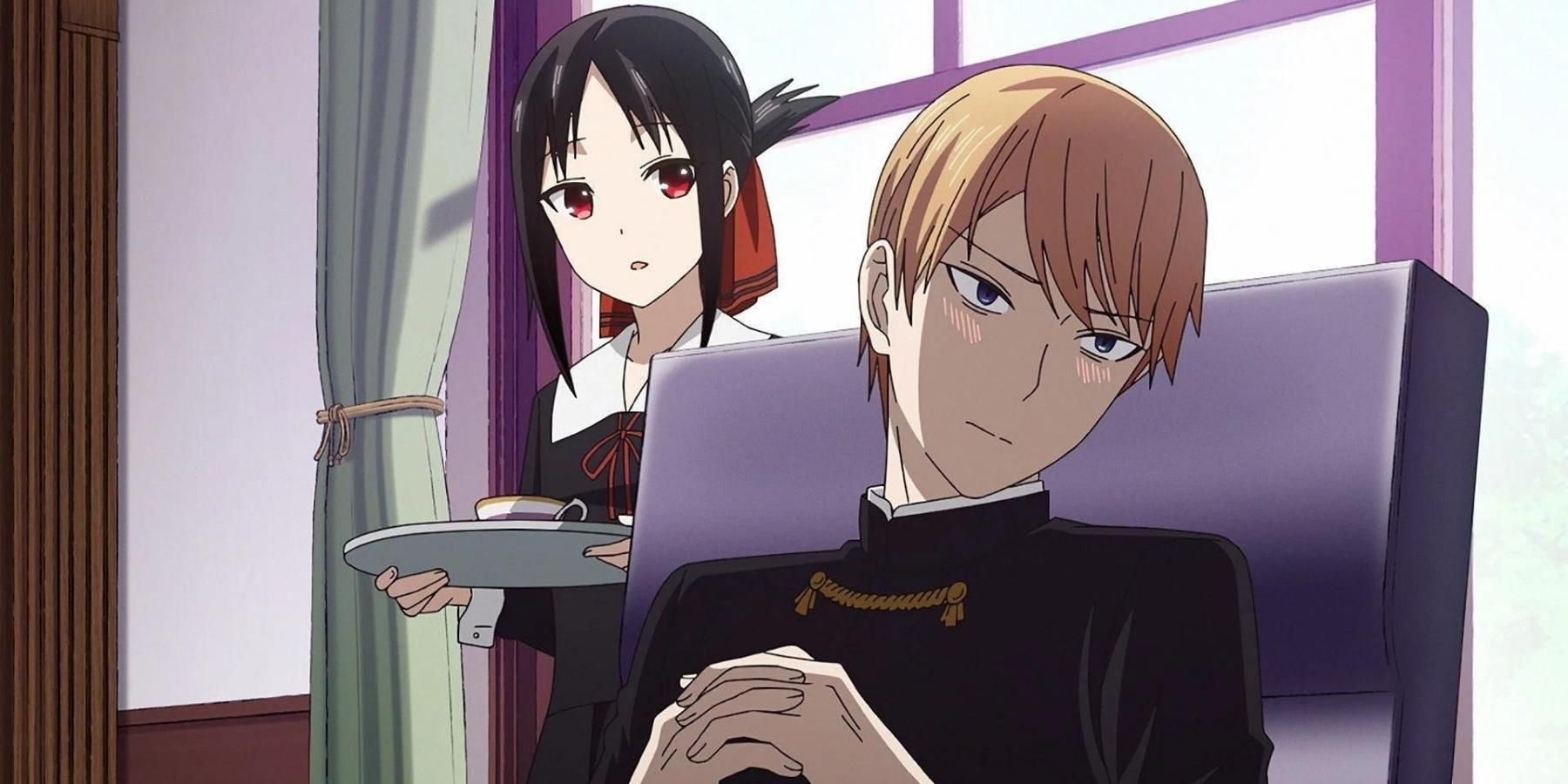 love is war kaguya and miyuki blushing 