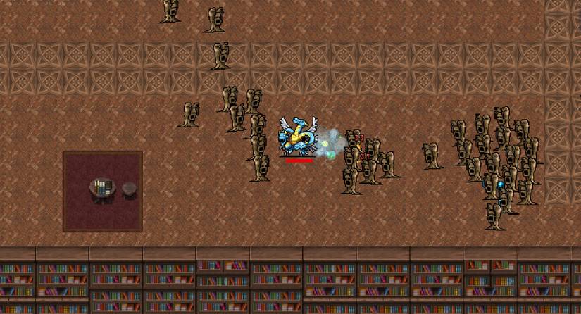 Using Gyorunton in the Inlaid Library in Vampire Survivors