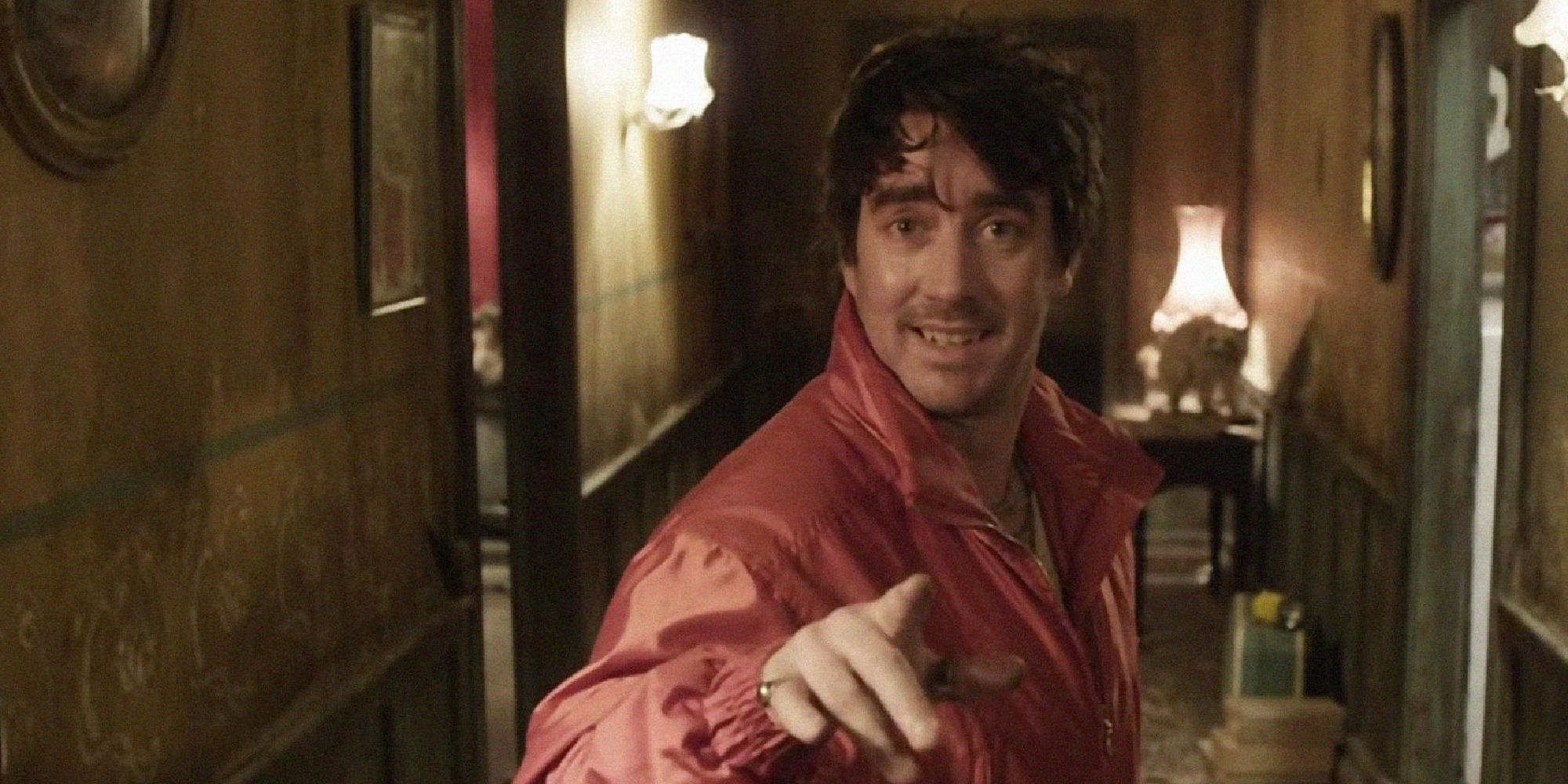 Jonathan Brugh as Deacon talking to the camera in What We Do In The Shadows