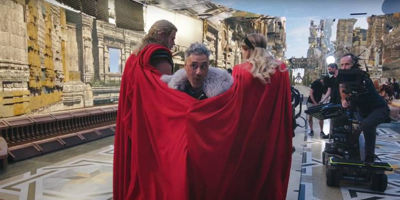 Taika Waititi plays with Thor's cape