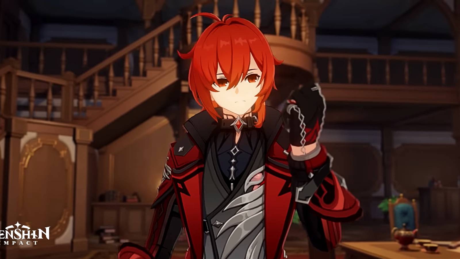 genshin impact 2.8 diluc skin red dead of night teaser screenshot