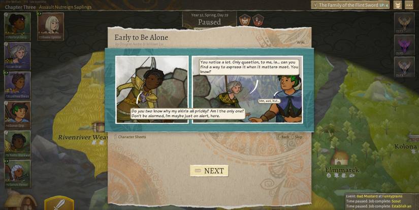 Wildermyth conversation between heroes