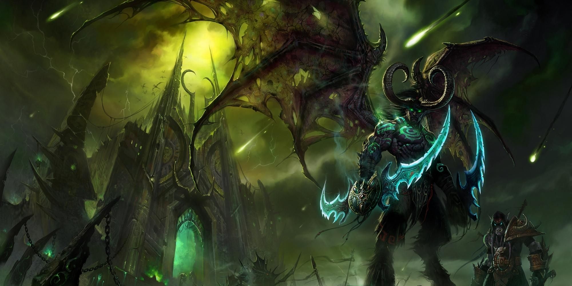 Illidan stands with his weapons in World of Warcraft The Burning Crusade