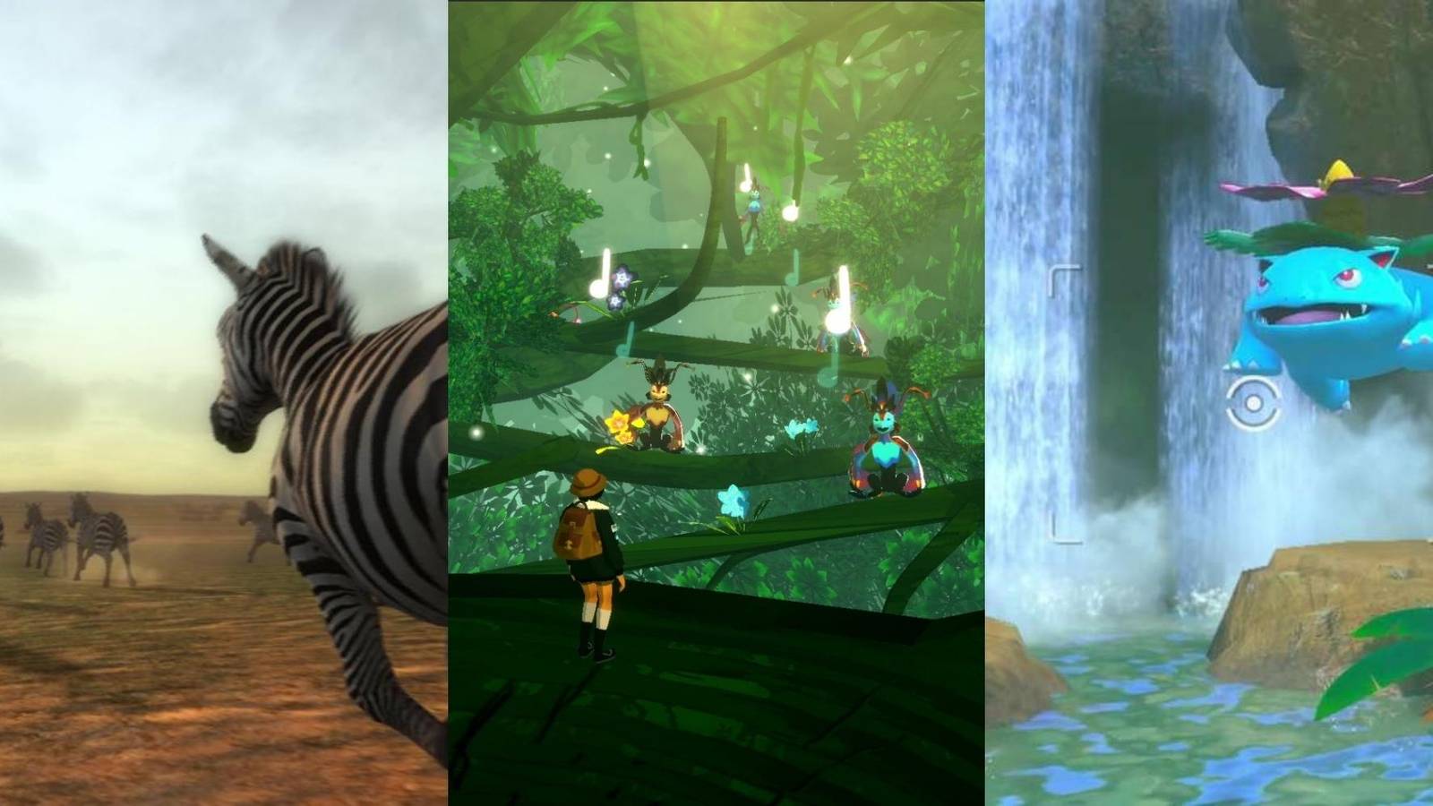 Zebras in Afrika, Marina in Beasts of Maravilla Island, Pokemon in New Pokémon Snap