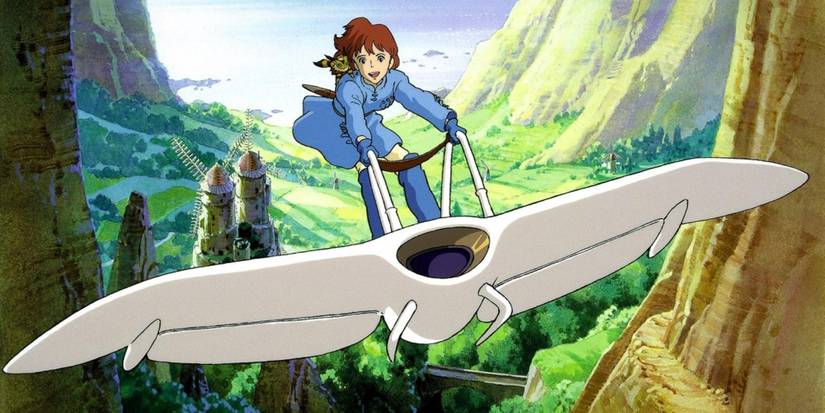 Nausicaa and Teto flying in Nausicaa of the Valley of Wind