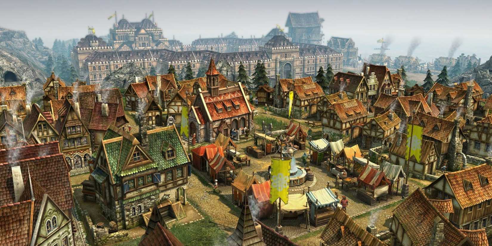 anno 1404 dawn of discovery village from afar
