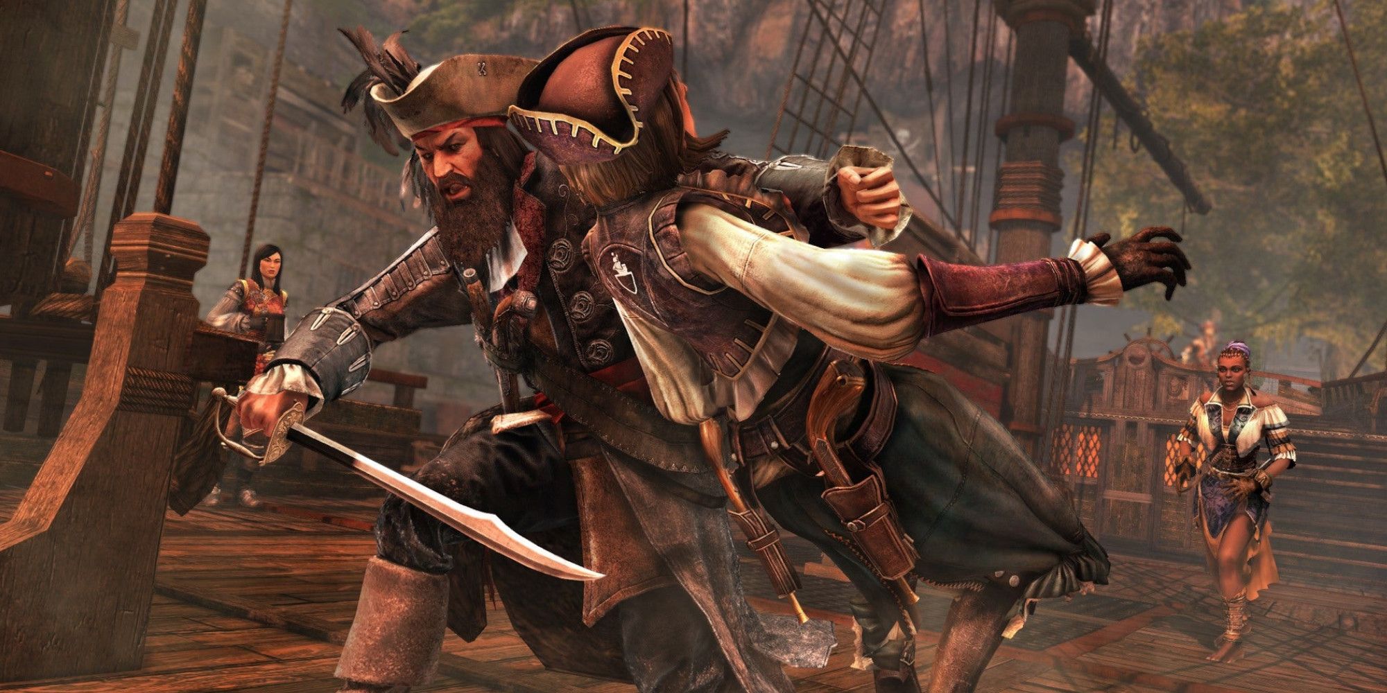 Черная Борода борется за свою жизнь с пиратами