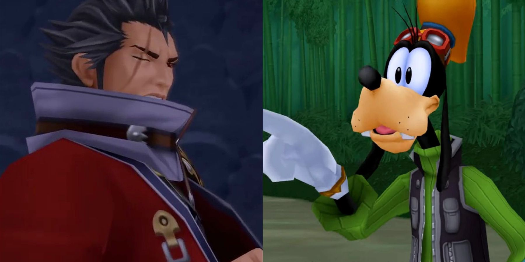 Auron FFX and Goofy Disney Kingdom Hearts Companions