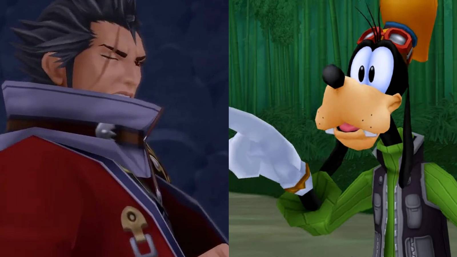Auron FFX and Goofy Disney Kingdom Hearts Companions
