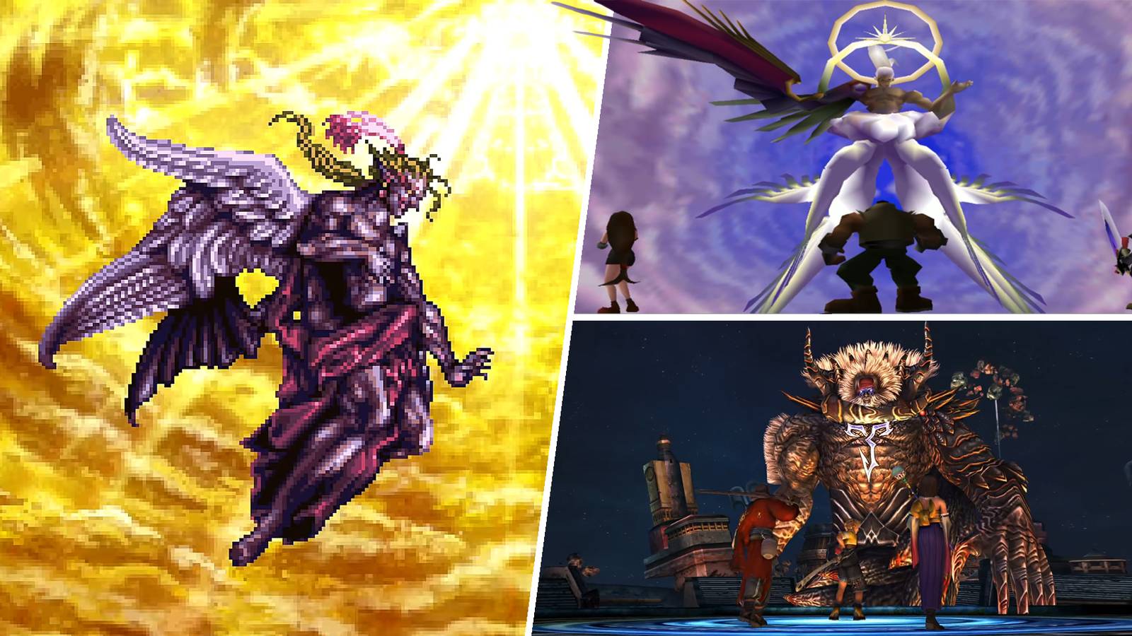 Kefka, Safer Sephiroth, and Braska's Final Aeon from the Final Fantasy series