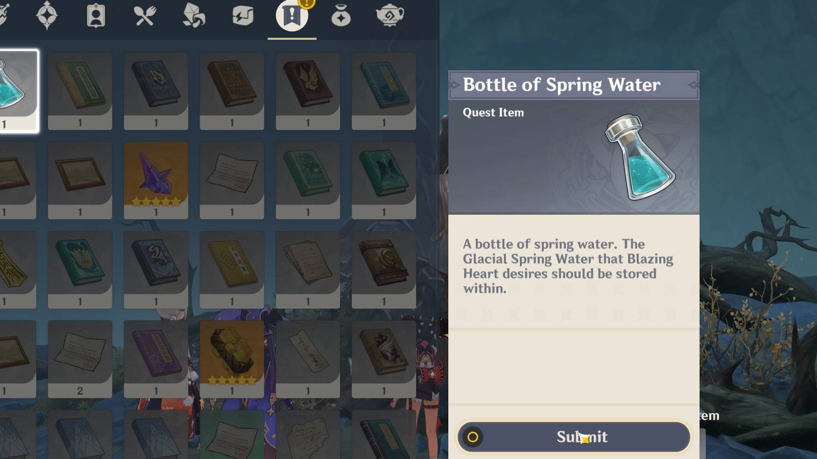 bottle of spring water in genshin impact
