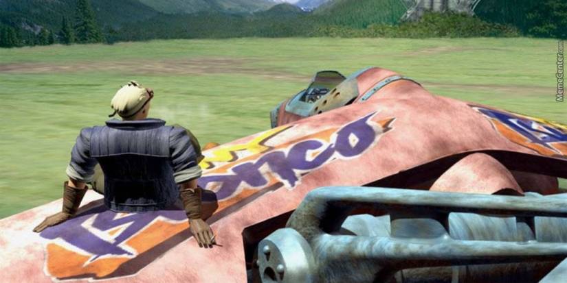 Cid and the Tiny Bronco in Final Fantasy 7