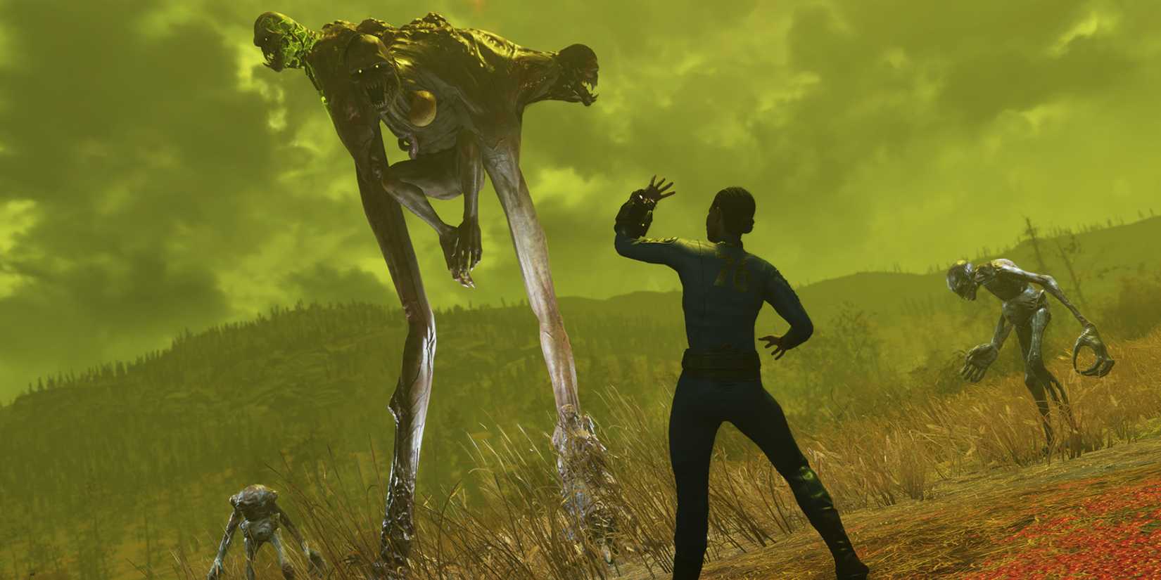 A huge wendigo enemy in Fallout 76