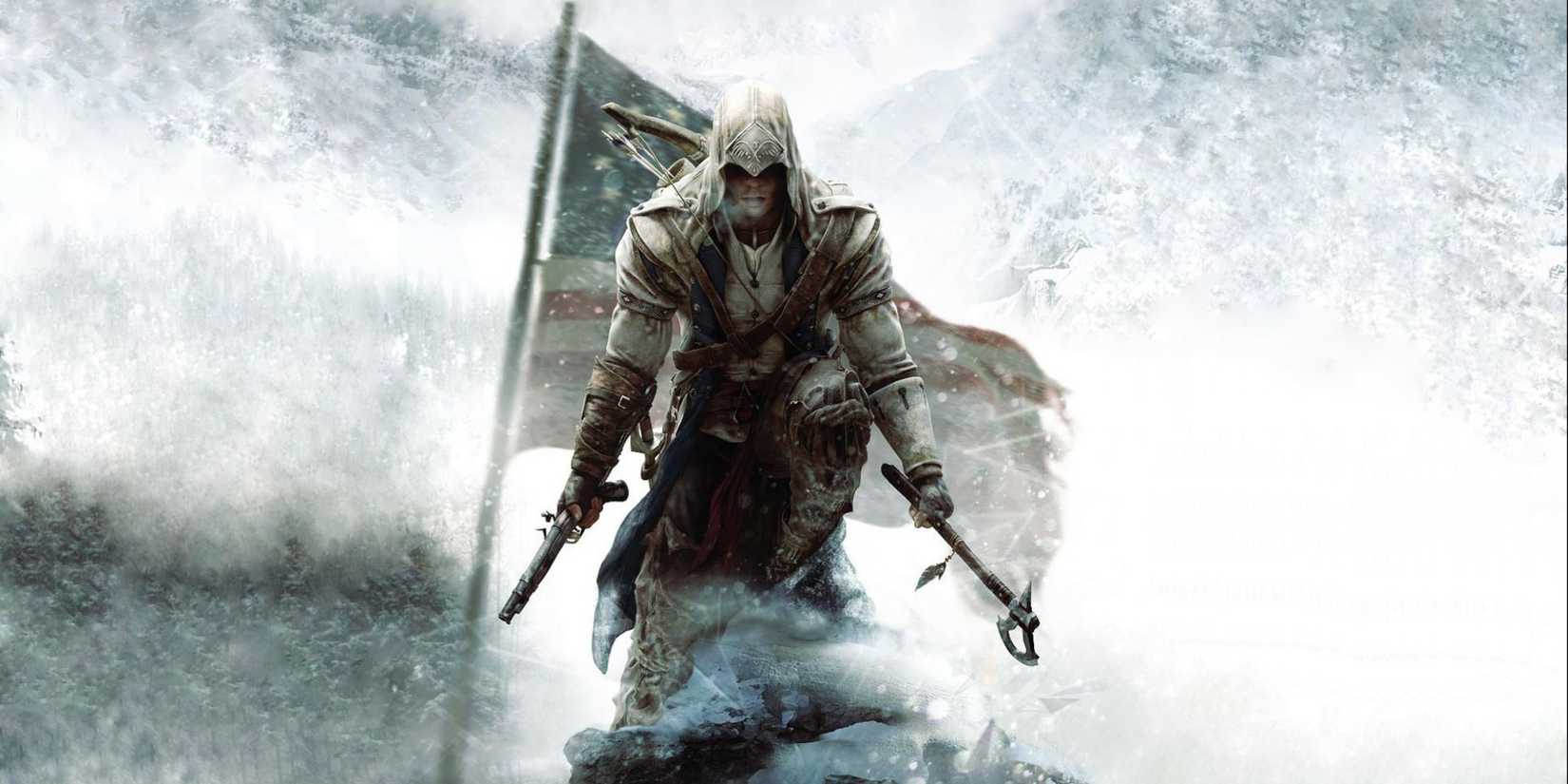 Connor Kenway posing with an axe