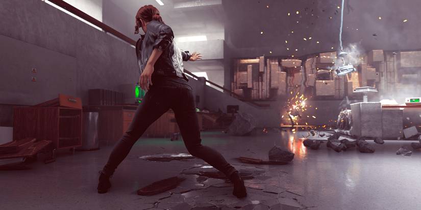 Image from Control showing Jesse Faden in action.