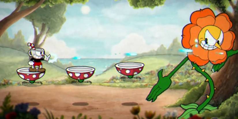 cuphead in floral fury