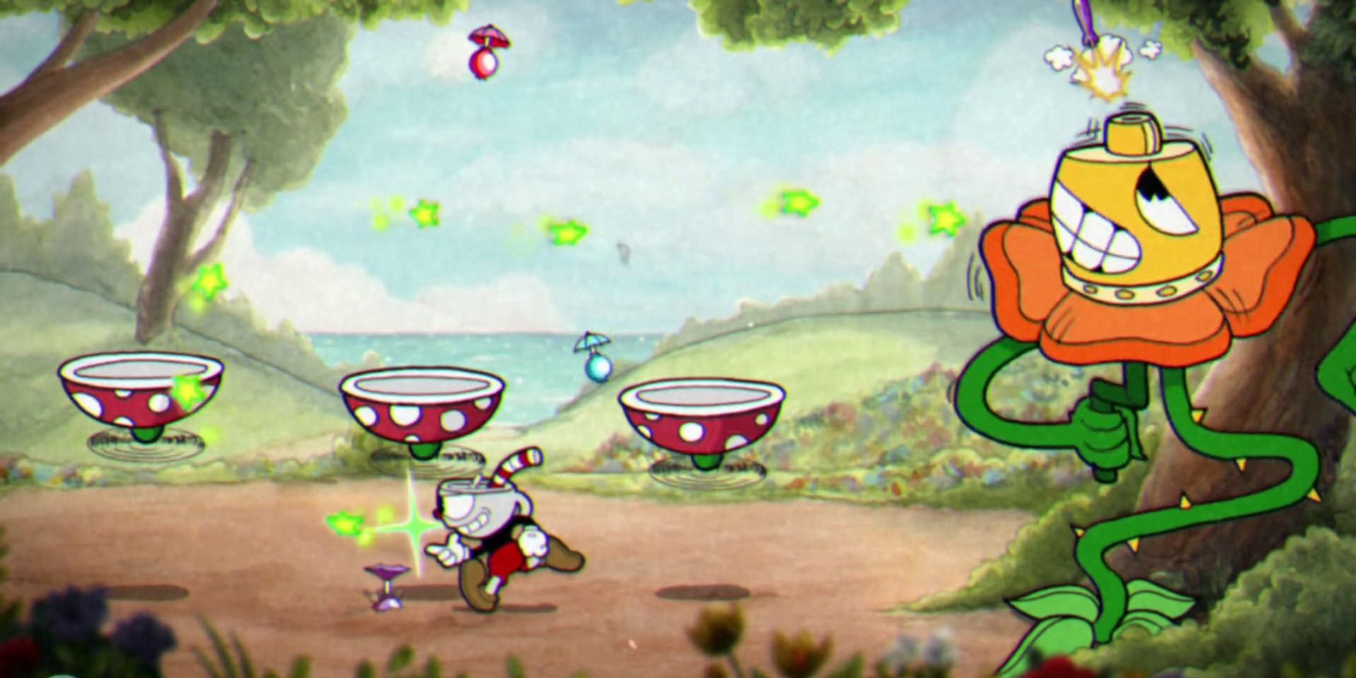 cuphead using the chaser weapon